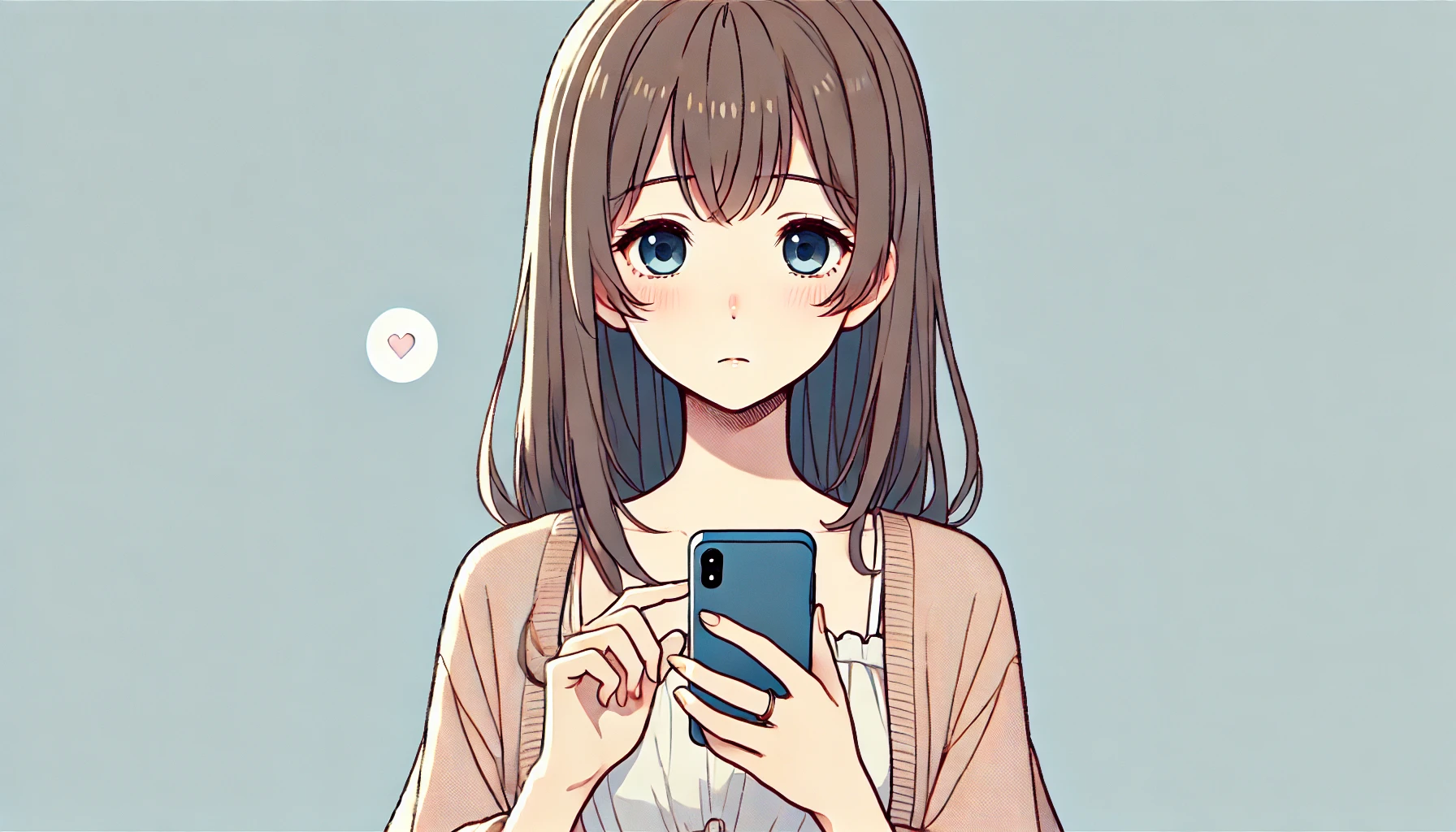 疑問をスマホで調べる女性の画像