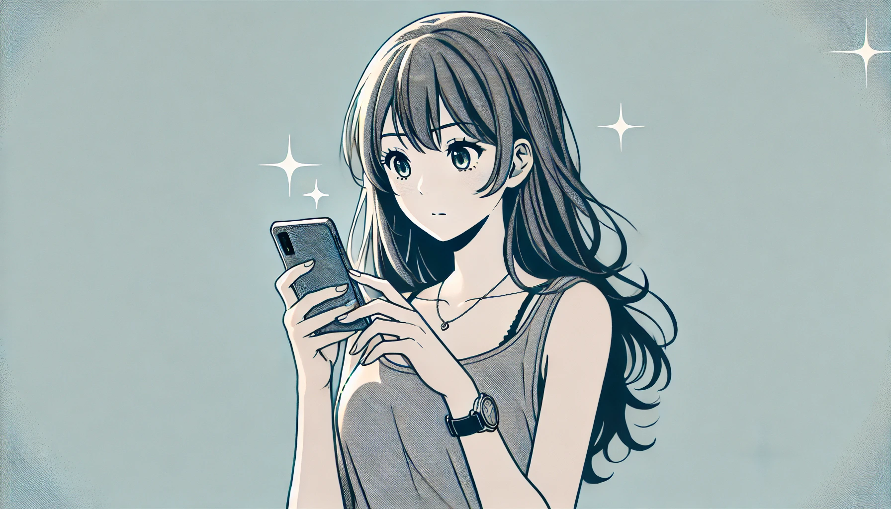 スマホで検索をしている女性