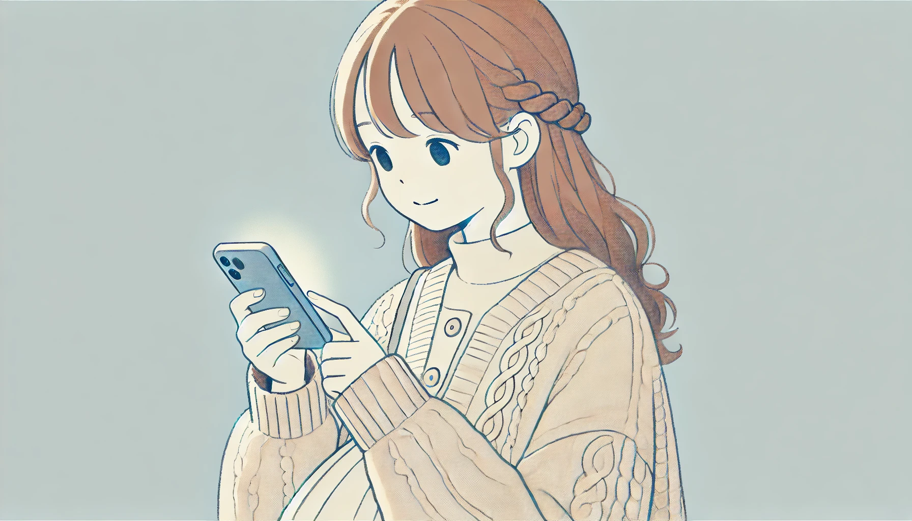 妊婦さんがスマホで検索している画像